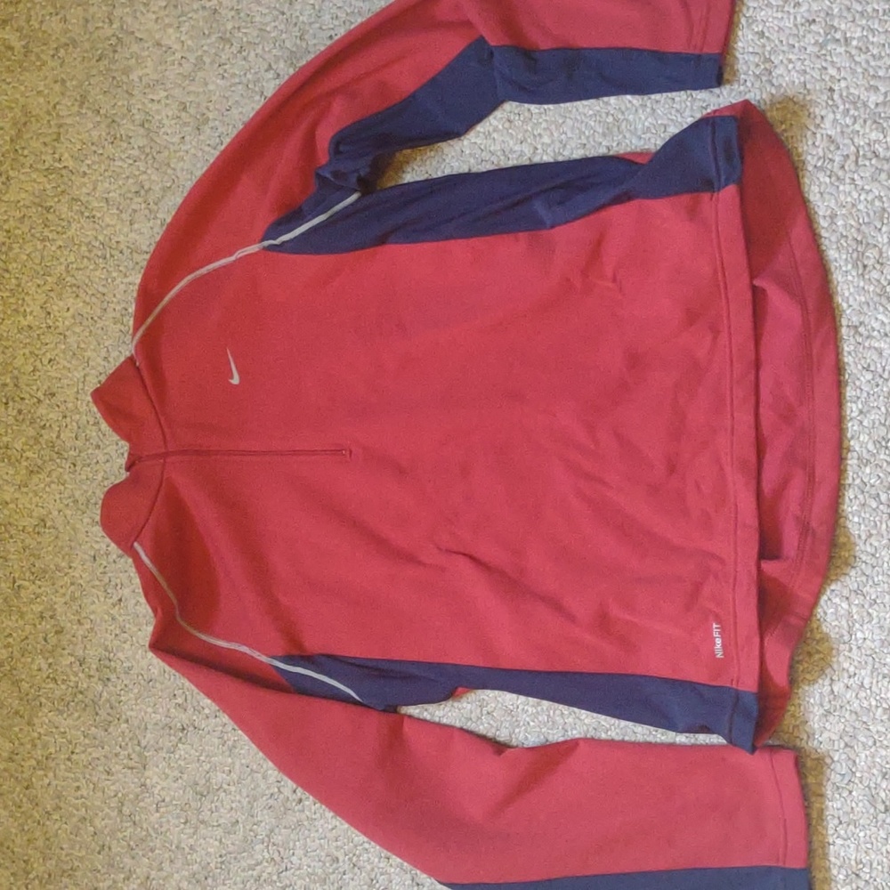 Nike XL mens workout running training long sleeve shirt fleece lined warm jacket